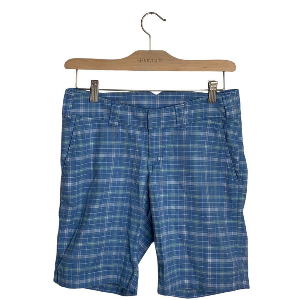 The North Face Women’s Blue Plaid Bermuda Hiking Outdoor Shorts W-558 Sz 4